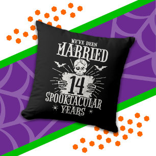 Almofada Aniversário de 14 anos de casamento Halloween Spoo