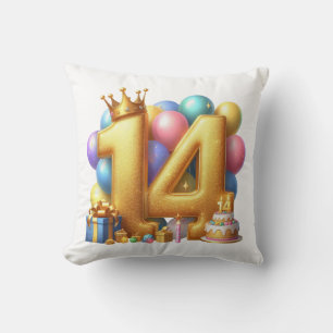 Almofada Aniversário de 14 anos de ouro