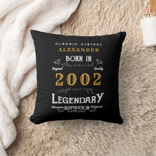 Almofada aniversário de 21 anos 2002 Adicionar Nome Legenda