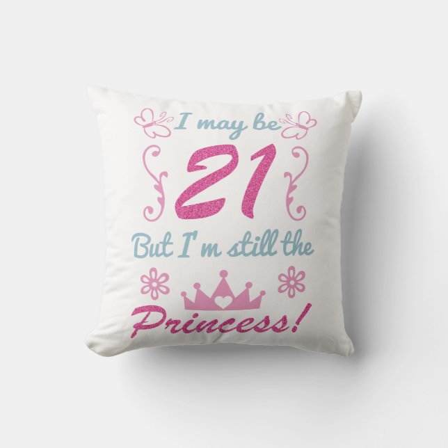 Almofada aniversário de 21 anos para Princesa (Frente)