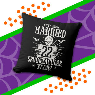 Almofada Aniversário de 22 anos de casamento Halloween Spoo