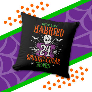Almofada Aniversário de 24 anos de casamento Halloween Spoo