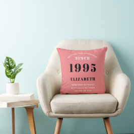Almofada Aniversário de 30 anos 1995 Rosa Feminino Elegante