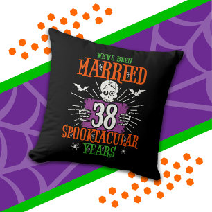 Almofada Aniversário de 38 anos de casamento Halloween Spoo