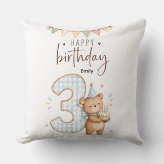Almofada Aniversário de 3 anos personalizado