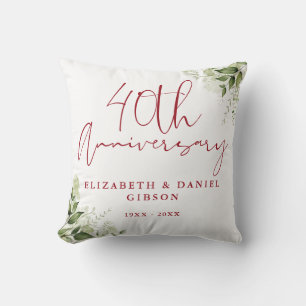 Almofada Aniversário de 40 anos de Casamento Foto Floral de