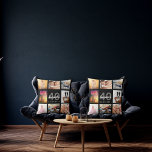 Almofada aniversário de 40 anos personalizado colagem de fo<br><div class="desc">Um presente único para uma aniversário de 40 anos feminina, celebrando sua vida com uma colagem de 8 fotos, fotos. Personalize e adicione seu nome, 40 anos e uma data. Um fundo preto chic. Cinzas e letras brancas e números. O nome é escrito com um moderno estilo escrito à mão....</div>