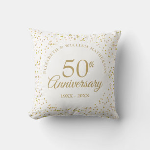 Almofada Aniversário de 50 anos de casamento com pó dourado