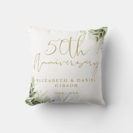 Almofada Aniversário de 50 anos de Casamento Verde Floral