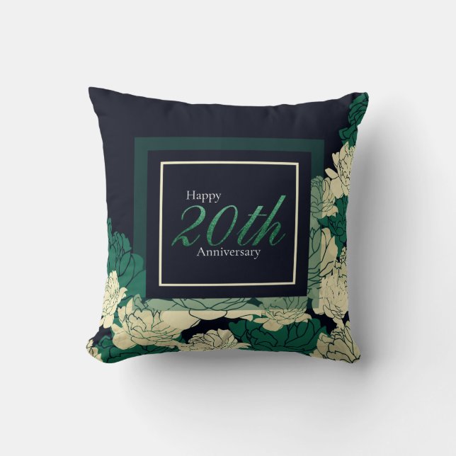 Almofada Aniversário de 50 anos esmeralda verde (Frente)
