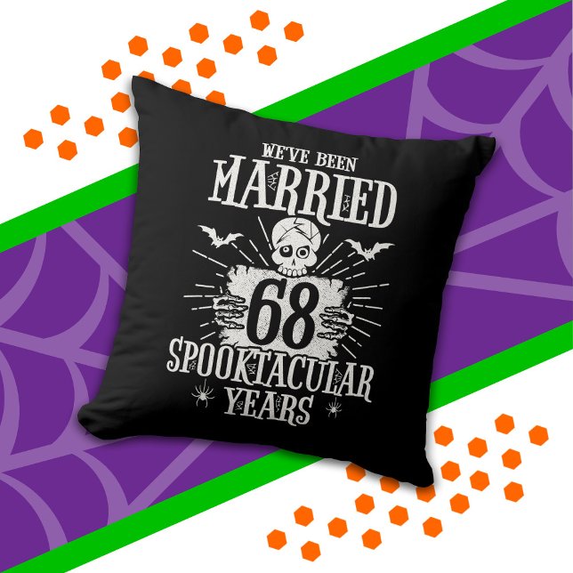Almofada Aniversário de 68 anos de casamento comemorado com (Criador carregado)