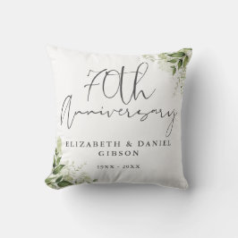 Almofada Aniversário de 70 anos de Casamento Verde Floral