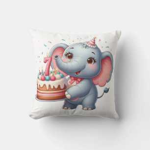 Almofada Aniversário de 7 anos do Elefante Fofo