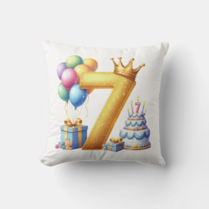 Almofada Aniversário de 7 anos dourado