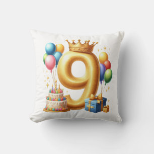Almofada Aniversário de 9 anos de ouro
