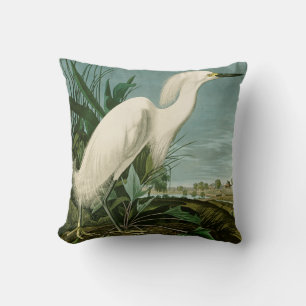 Almofada Aniversário de Ave-de-Egrete Branca de Audubon Sno