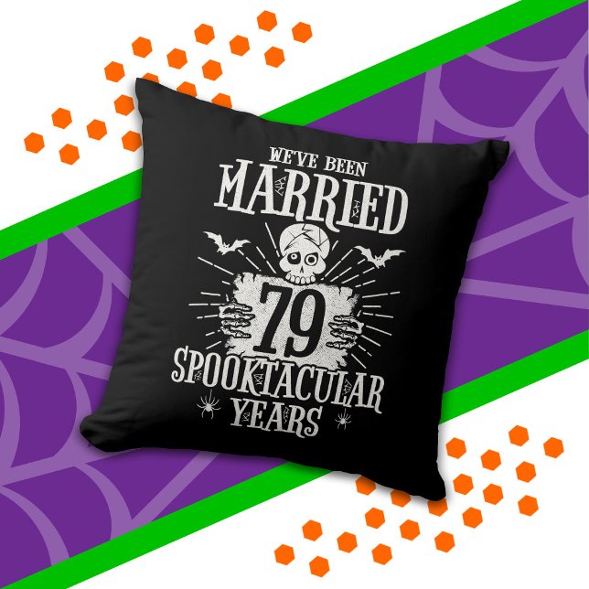 Almofada Aniversário de Casamento de 79 anos com Halloween  (Criador carregado)