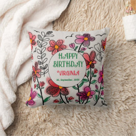 Almofada ANIVERSÁRIO DE FLORES DE DOIS VERMELHOS primavera