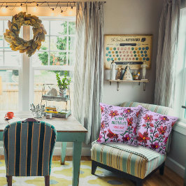 Almofada ANIVERSÁRIO DE FLORES DE DOIS VERMELHOS primavera 