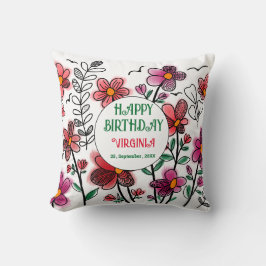 Almofada ANIVERSÁRIO DE FLORES DE DOIS VERMELHOS primavera 