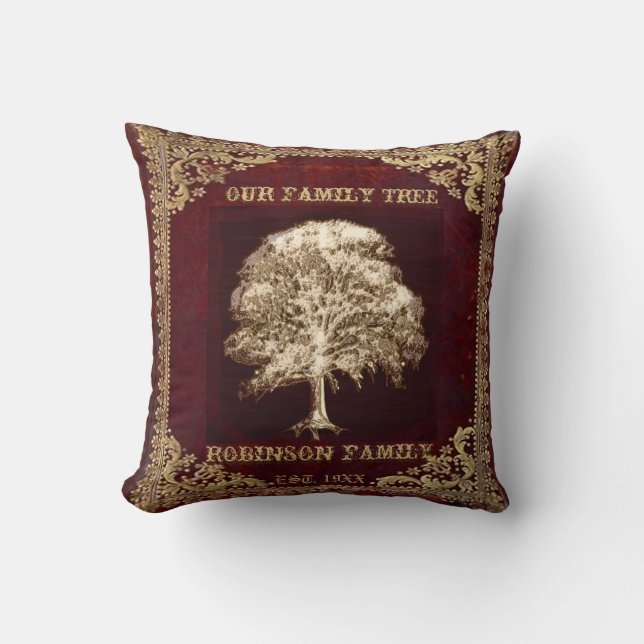 Almofada Aniversário do olhar da antiguidade do vintage (Frente)