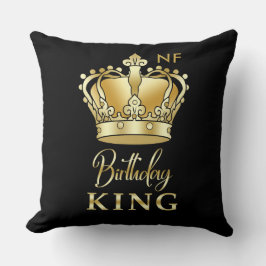 Almofada Aniversário Rei Dourado Monograma Real Monograma L