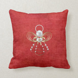 Almofada Anjo do Natal da alegria - vermelho
