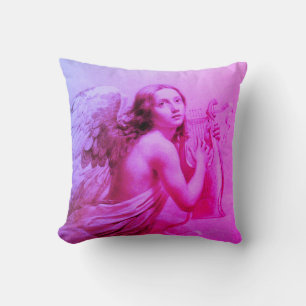Almofada ANJO que JOGA LYRA SOBRE o azul do rosa das NUVENS