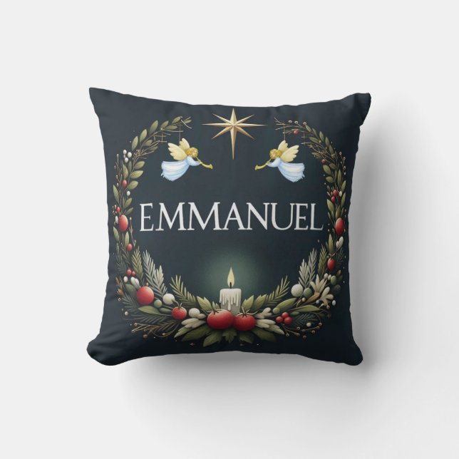 Almofada Anjos de Natal Emmanuel (Frente)