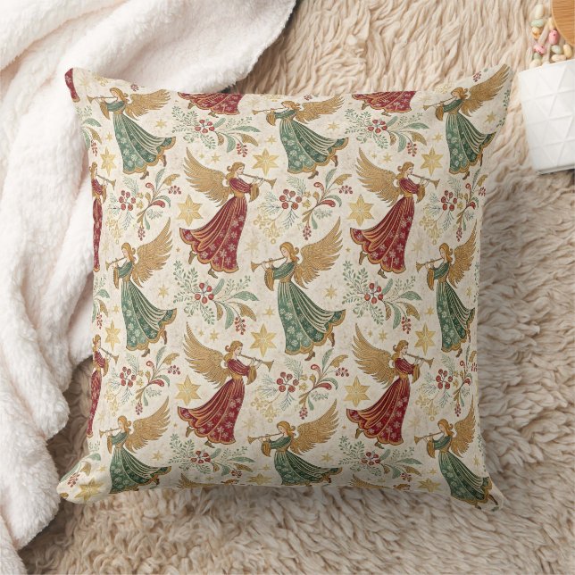 Almofada Anjos de Natal Vintage (Cobertor)