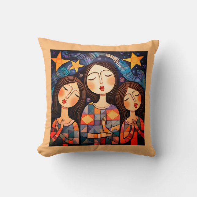 Almofada Anjos de oração decoram travesseiro decorativo dec (Frente)