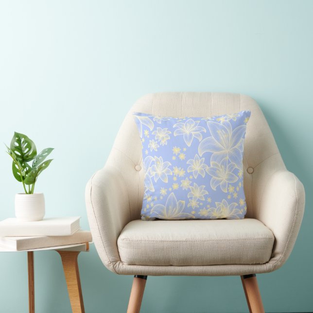 Almofada Anne Blue 💙 Floral Suave (Cadeira)