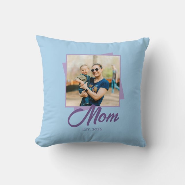 Almofada Ano de Fundação da Mamãe com Foto (Frente)