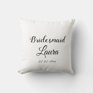 Almofada Ano de presente de bridesmaid de nome de adição