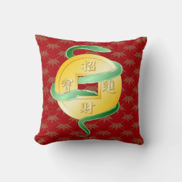 Almofada Ano Novo Lunar Chinês da Riqueza de Cobra 2025
