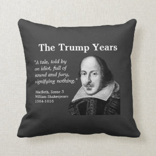 Almofada Anos de Trump, Shakespeare, cinzas escuras