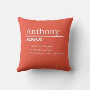 Almofada Anthony, Definição de Nome Personalizado Masculino