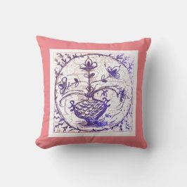 Almofada Antigo azulejo Norte-Alemão, azulejo cerâmico vint