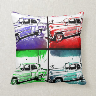 Almofada Antigo Classic Car Watercolor Pop