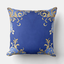 Antigo Dourado Champagne com Filigrana Azul Real