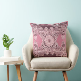 Almofada Antigo & Tribal em arte de IA rosa