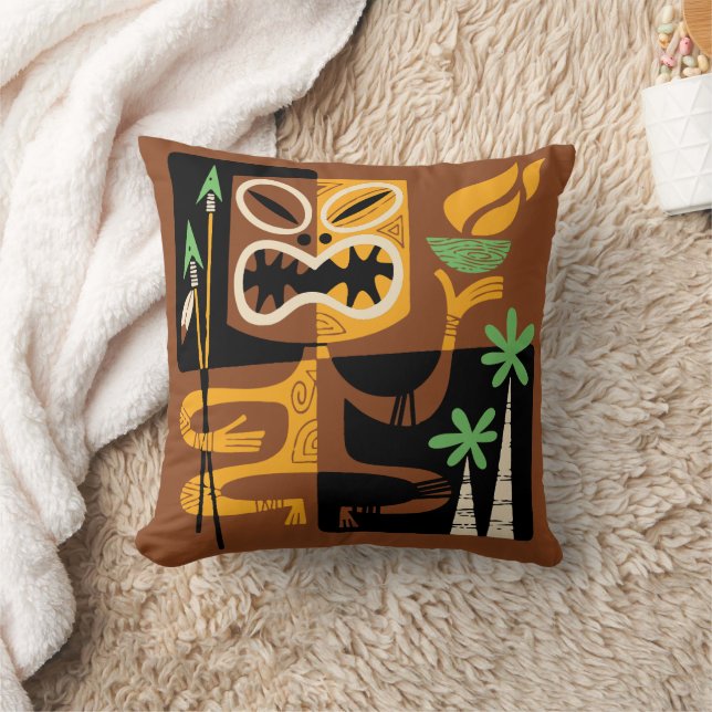Almofada Antigos Rituais Tribais: Homem com Fogo e Lança (Cobertor)