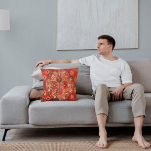 Almofada Antiguamente Rusty Red Oriental Kilim Rug Turco