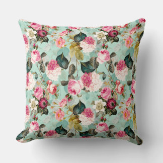 Almofada Antiquado Rosa Nostálgico Redouté Mint