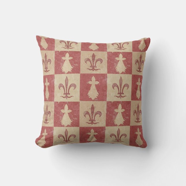 Almofada Antique French Mediaeval Fleur de Lis Pattern (Frente)