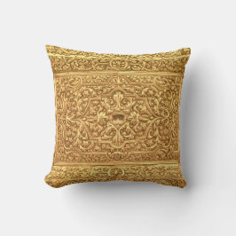 Almofada Antique Ornamental Golden Floral Pattern