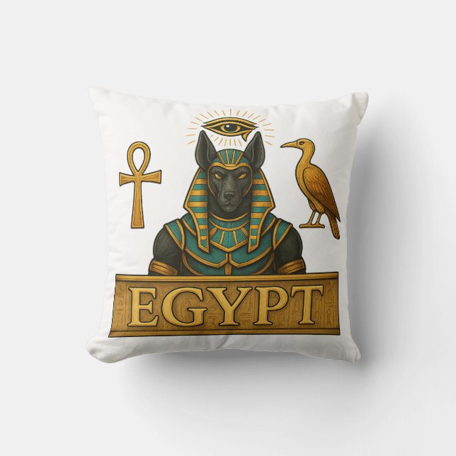 Almofada Anubis & Thoth | Egyptian Symbols - Throw Pillow (Frente)