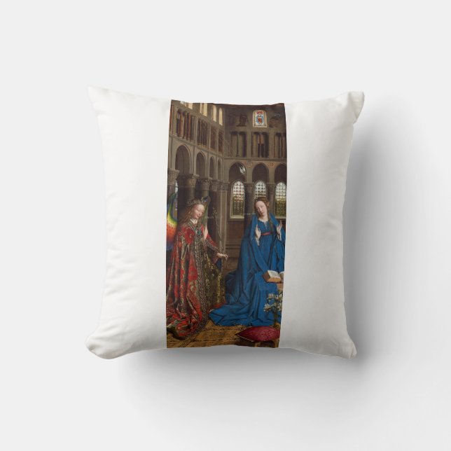Almofada Anunciação de Van Eyck Luz Premium da Catedral (Frente)