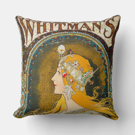 Almofada Anúncio de Alphonse Mucha Vintage Whitman