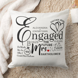 Almofada Anúncio de casamento da Colagem Envolvida